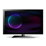 Televisão que mostra o espaço ilustração royalty free Televisão que mostra o espaço ilustração royalty free