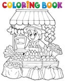 Tema 2 do fazendeiro do livro para colorir ilustração do vetor Tema 2 do fazendeiro do livro para colorir ilustração do vetor