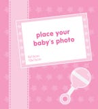 Template Frame Design For Baby Girl Photo Stock Images
