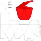 Template Present box red cut square