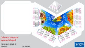 Template ukrainian calendar 2019 by seasons pyramid shaped stock illustration Template ukrainian calendar 2019 by seasons pyramid shaped stock illustration