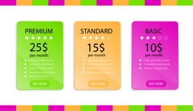 Templates of price tables stock illustration Templates of price tables stock illustration