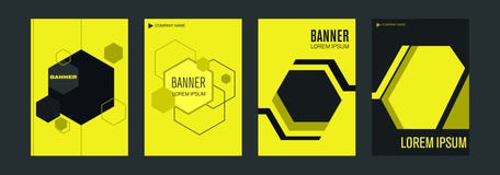 Templates for vertical web banners with yellow and black elements intersecting lines and space for a photo. vector illustration Templates for vertical web banners with yellow and black elements intersecting lines and space for a photo. vector illustration