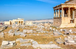 Temple antique d'Erechtheion à Athènes, Grèce images libres de droits Temple antique d'Erechtheion à Athènes, Grèce images libres de droits