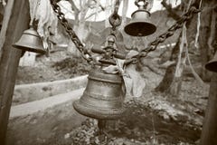 Temple Bells In Muktinath, Annapurna Stock Images