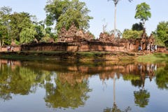 Temple de Banteay Srei chez Siem Reap au Cambodge Photos stock Temple de Banteay Srei chez Siem Reap au Cambodge Photos stock