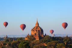 The Temples of bagan at sunrise, Bagan, Myanmar royalty free stock photos The Temples of bagan at sunrise, Bagan, Myanmar royalty free stock photos