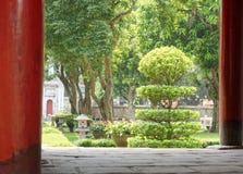 Templo de la literatura en Hanoi imagen de archivo Templo de la literatura en Hanoi imagen de archivo