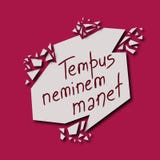 Tempus-neminemmanet - Tid väntar på inget i latin vektor illustrationer Tempus-neminemmanet - Tid väntar på inget i latin vektor illustrationer