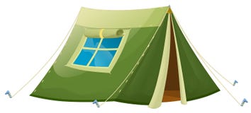 Tenda variopinta del fumetto - con cammuffamento - isolata illustrazione vettoriale Tenda variopinta del fumetto - con cammuffamento - isolata illustrazione vettoriale