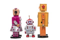 tenn- leksakrobotfamilj royaltyfri foto tenn- leksakrobotfamilj royaltyfri foto