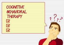 Terapia comportável cognitiva do texto da escrita Conceito que significa o tratamento psicológico para transtornos mentais ilustração stock Terapia comportável cognitiva do texto da escrita Conceito que significa o tratamento psicológico para transtornos mentais ilustração stock
