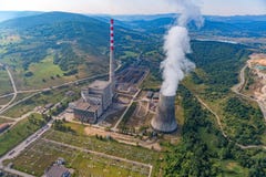 Termiczna elektrowni antena Zdjęcia Stock Termiczna elektrowni antena Zdjęcia Stock