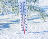 Termometro nella neve Immagine Stock Termometro nella neve Immagine Stock