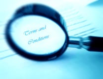 Terms and conditions under magnifier
