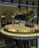 Terra dell'astronave sul binario della stazione spaziale royalty illustrazione gratis Terra dell'astronave sul binario della stazione spaziale royalty illustrazione gratis
