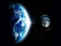 Terra do planeta com aumentação do sol e a lua de im espaço-original ilustração do vetor Terra do planeta com aumentação do sol e a lua de im espaço-original ilustração do vetor