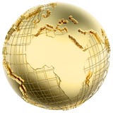 Terra no metal do ouro isolado (África/Europa) ilustração stock Terra no metal do ouro isolado (África/Europa) ilustração stock