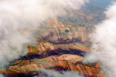 Terreno coltivabile di vista aerea in Tanzania Fotografia Stock Libera da Diritti Terreno coltivabile di vista aerea in Tanzania Fotografia Stock Libera da Diritti