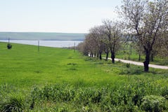 Terreno para la venta con el lago fotografía de archivo libre de regalías Terreno para la venta con el lago fotografía de archivo libre de regalías