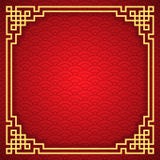 Teste padr?o sem emenda chin?s com quadro e sombra Fundo tradicional do ornamento das nuvens chinesas vermelhas e douradas Ilustr ilustração stock Teste padr?o sem emenda chin?s com quadro e sombra Fundo tradicional do ornamento das nuvens chinesas vermelhas e douradas Ilustr ilustração stock