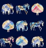 Teste padrão animal sem emenda do motivo com cor da marinha ilustração do vetor Teste padrão animal sem emenda do motivo com cor da marinha ilustração do vetor