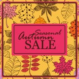 Teste padrão de Autumn Sale Background With Foliage ilustração royalty free Teste padrão de Autumn Sale Background With Foliage ilustração royalty free