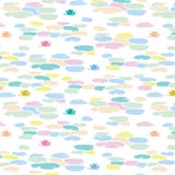 Teste padrão delicado, simples, colorido e festivo dos lírios de água nas cores pastel ilustração do vetor Teste padrão delicado, simples, colorido e festivo dos lírios de água nas cores pastel ilustração do vetor