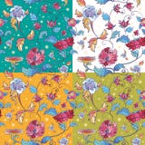 Teste padrão do vetor das flores com lótus e peônias ilustração do vetor Teste padrão do vetor das flores com lótus e peônias ilustração do vetor