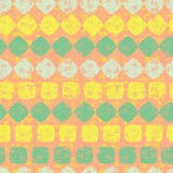 Teste padrão sem emenda alaranjado do vetor de listras do diamante e dos quadrados com textura do grunge Apropriado para a matéri ilustração stock Teste padrão sem emenda alaranjado do vetor de listras do diamante e dos quadrados com textura do grunge Apropriado para a matéri ilustração stock