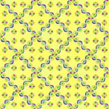 Teste padrão sem emenda amarelo com teste padrão diagonal verde e roxo ilustração stock Teste padrão sem emenda amarelo com teste padrão diagonal verde e roxo ilustração stock