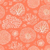 Teste padrão sem emenda com corais ilustração stock Teste padrão sem emenda com corais ilustração stock