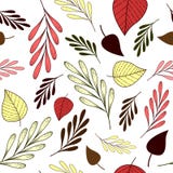 Teste padrão sem emenda com folhas de outono ilustração stock Teste padrão sem emenda com folhas de outono ilustração stock