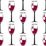Teste padrão sem emenda com o copo de vinho preto com vinho Vetor ilustração royalty free Teste padrão sem emenda com o copo de vinho preto com vinho Vetor ilustração royalty free