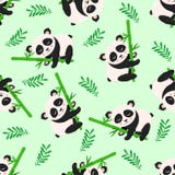 Teste padrão sem emenda com panda e bambu - ilustração do vetor, eps ilustração royalty free Teste padrão sem emenda com panda e bambu - ilustração do vetor, eps ilustração royalty free