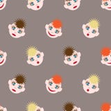 Teste padrão sem emenda com smiley engraçados A imagem do cabelo colorido de cores diferentes e de emoções diferentes Vetor eps10 ilustração royalty free Teste padrão sem emenda com smiley engraçados A imagem do cabelo colorido de cores diferentes e de emoções diferentes Vetor eps10 ilustração royalty free
