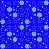 Teste padrão sem emenda cósmico do sumário com elementos azuis ilustração stock Teste padrão sem emenda cósmico do sumário com elementos azuis ilustração stock
