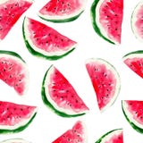 Teste padrão sem emenda da aquarela da melancia Fruto tropical brilhante isolado ilustração stock Teste padrão sem emenda da aquarela da melancia Fruto tropical brilhante isolado ilustração stock