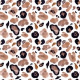 Teste padrão sem emenda da pele do leopardo no fundo branco Cópia animal selvagem do revestimento com os pontos pretos e marrons ilustração do vetor Teste padrão sem emenda da pele do leopardo no fundo branco Cópia animal selvagem do revestimento com os pontos pretos e marrons ilustração do vetor