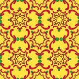 Teste padrão sem emenda decorativo Elementos vermelhos e verdes da curva Imagens de Stock Teste padrão sem emenda decorativo Elementos vermelhos e verdes da curva Imagens de Stock