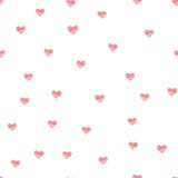 Teste padrão sem emenda do coração pastel no fundo branco - vetor ilustração stock Teste padrão sem emenda do coração pastel no fundo branco - vetor ilustração stock