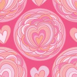 Teste padrão sem emenda do círculo da flor do amor ilustração royalty free Teste padrão sem emenda do círculo da flor do amor ilustração royalty free