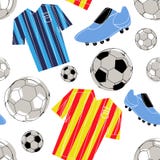 Teste padrão sem emenda do futebol Foto de Stock Teste padrão sem emenda do futebol Foto de Stock