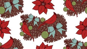 Teste padrão sem emenda do vetor do Natal com ilustração tirada mão no branco ilustração do vetor Teste padrão sem emenda do vetor do Natal com ilustração tirada mão no branco ilustração do vetor