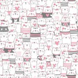 Teste padrão sem emenda dos gatos bonitos modernos ilustração do vetor Teste padrão sem emenda dos gatos bonitos modernos ilustração do vetor