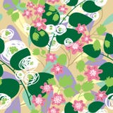 Teste padrão sem emenda floral O fundo com sumário bonito floresce a ilustração stock Teste padrão sem emenda floral O fundo com sumário bonito floresce a ilustração stock