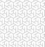 Teste padrão sem emenda geométrico preto e branco com linha e hexágono ilustração stock Teste padrão sem emenda geométrico preto e branco com linha e hexágono ilustração stock