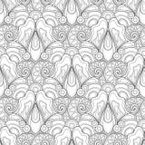 Teste padrão sem emenda monocromático com motivos florais ilustração royalty free Teste padrão sem emenda monocromático com motivos florais ilustração royalty free
