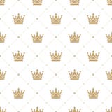 Teste padrão sem emenda no estilo retro com uma coroa do ouro em um fundo branco Pode ser usado para o papel de parede, suficiênc ilustração royalty free Teste padrão sem emenda no estilo retro com uma coroa do ouro em um fundo branco Pode ser usado para o papel de parede, suficiênc ilustração royalty free