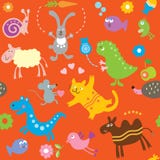 Teste padrão sem emenda para miúdos - animais ilustração do vetor Teste padrão sem emenda para miúdos - animais ilustração do vetor